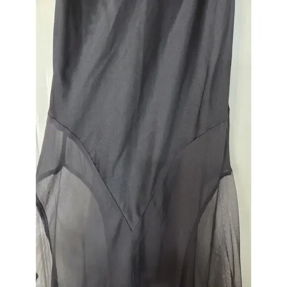 Victoria's Secret 100% Silk Black Sheer Sexy Lingerie Maxi Slip, Women's Small - Picture 5 of 12